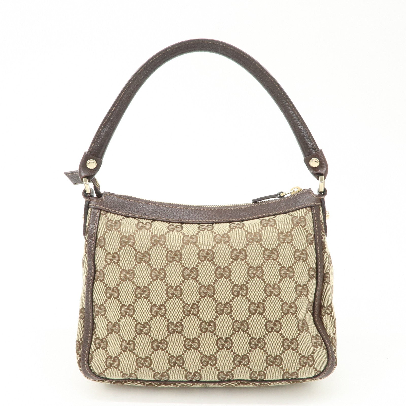 GUCCI GG Canvas Shoulder Bag Hand Bag Beige Brown 146244
