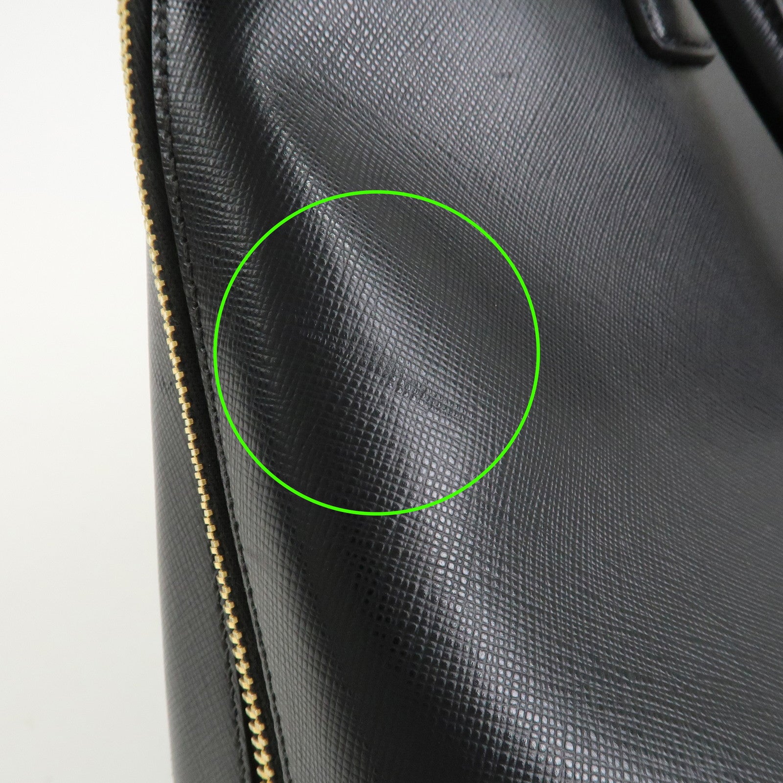 PRADA Logo Saffiano Leather Hand Bag Tote Bag Black BL0812