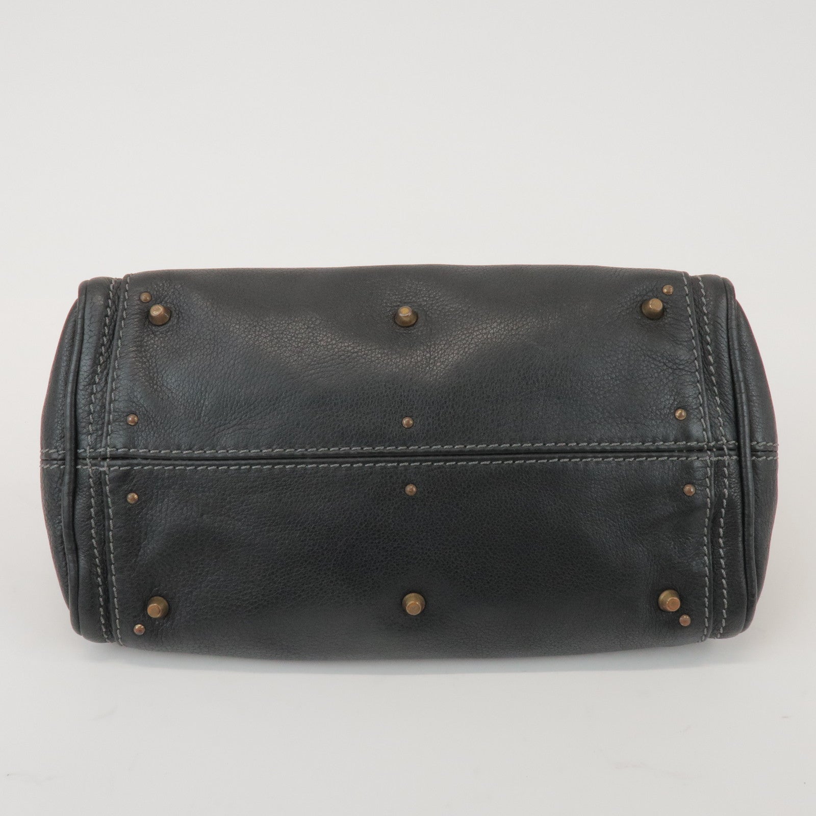 Chloe Logo Paddington Mini Leather Hand Bag Cadena Black