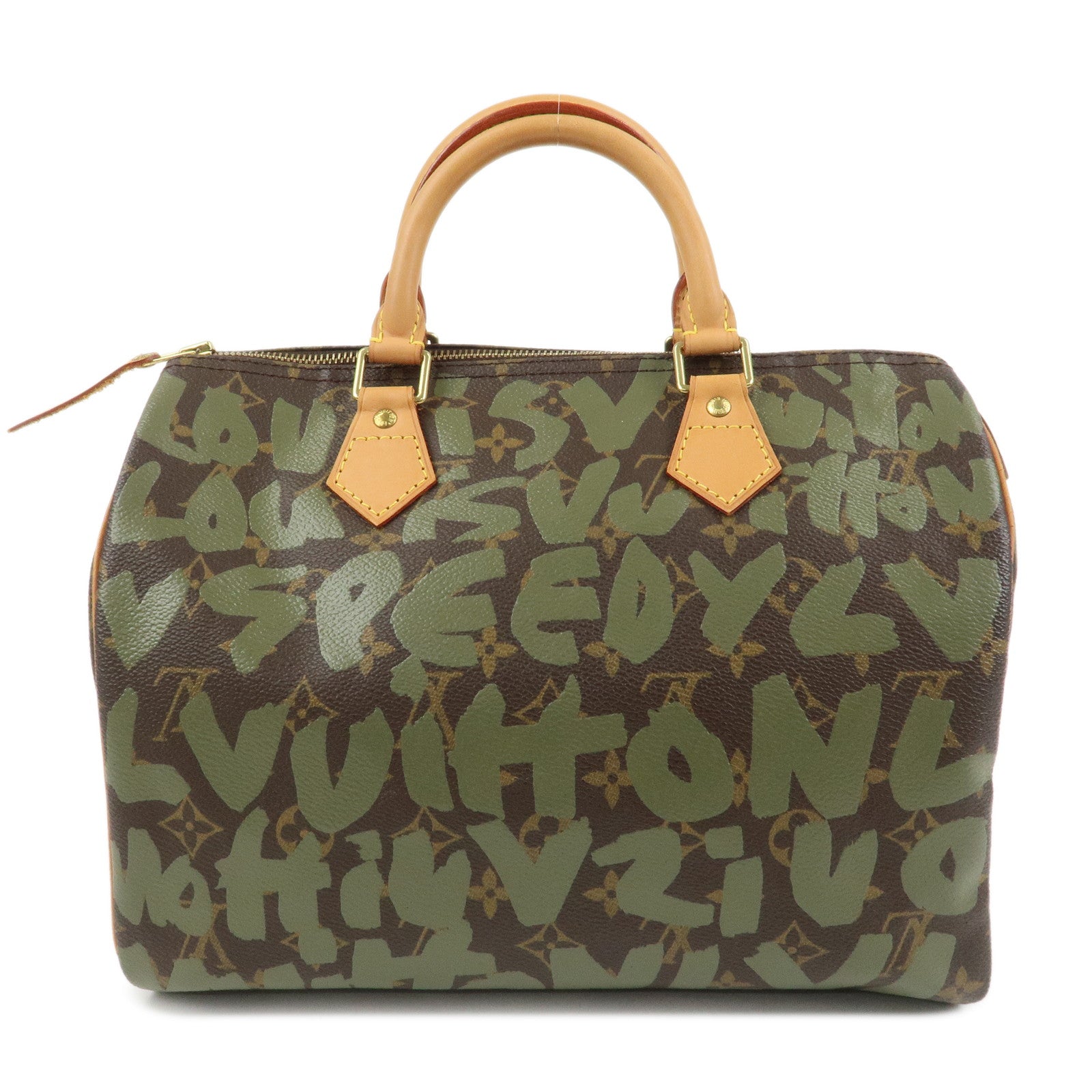 Louis Vuitton Monogram Graffiti Speedy 30 Khaki Brown M92194