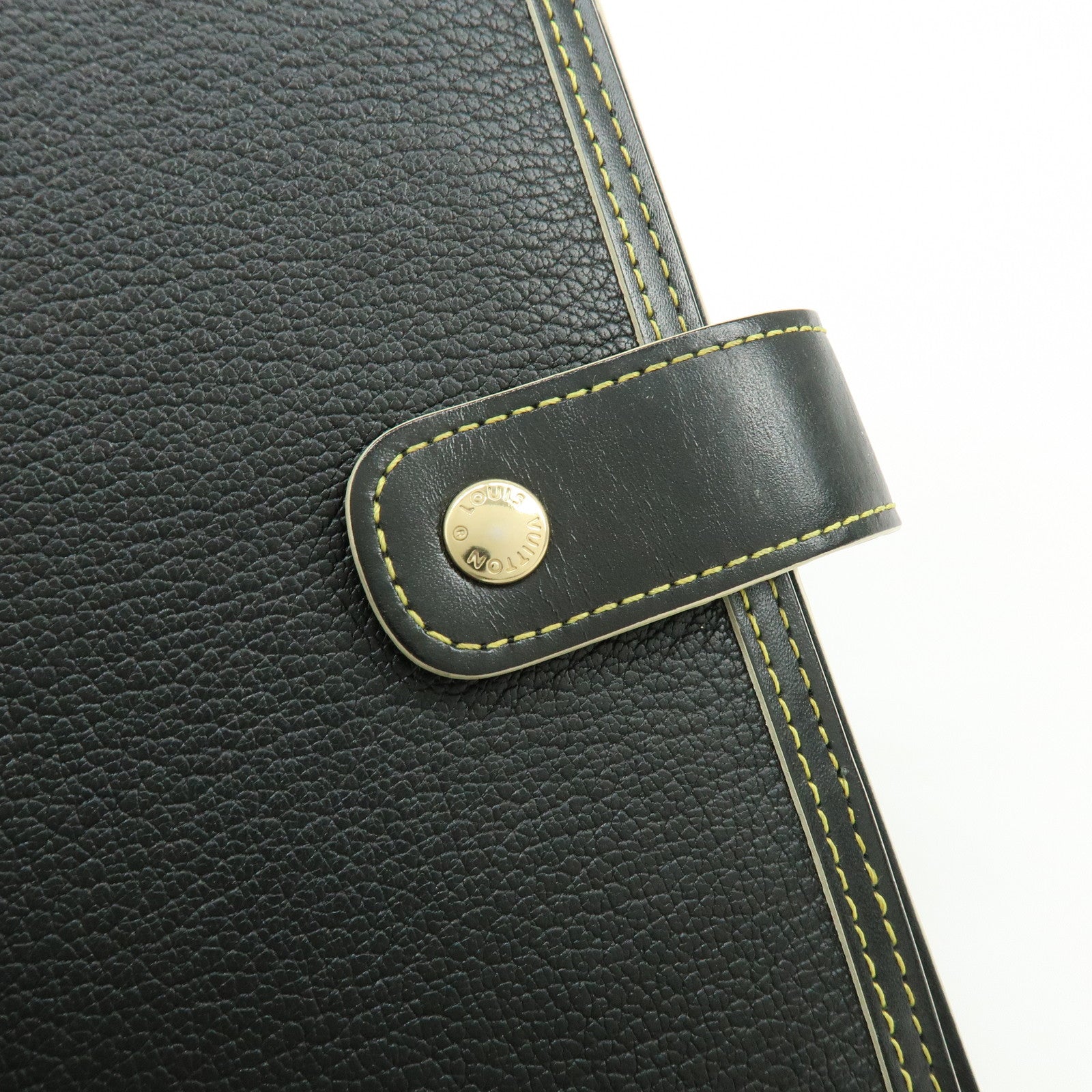 Louis Vuitton Suhari Leather Agenda MM Planner Cover Noir R20884