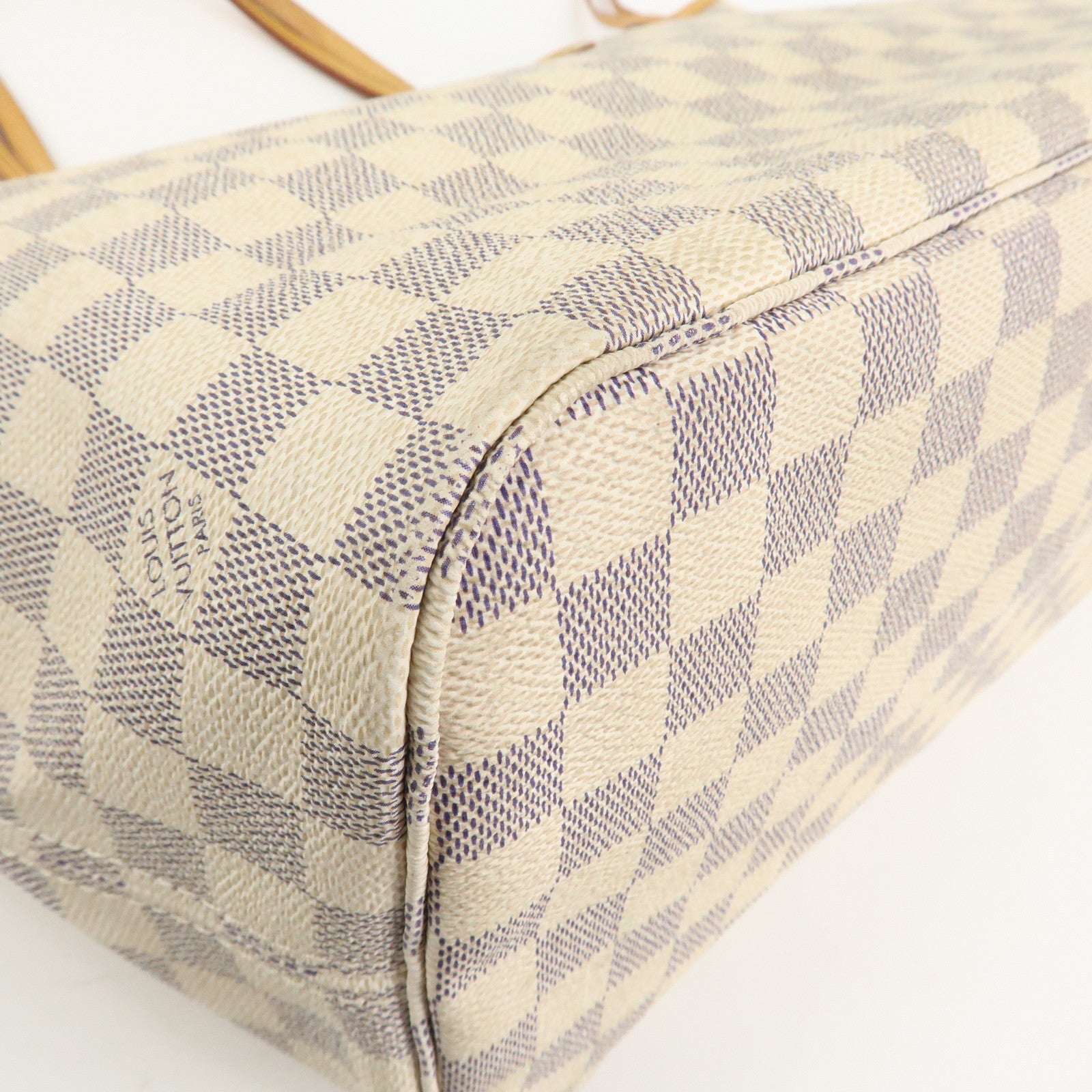 Louis Vuitton Damier Azur Neverfull MM Tote Bag Shoulder Bag N51107 Used