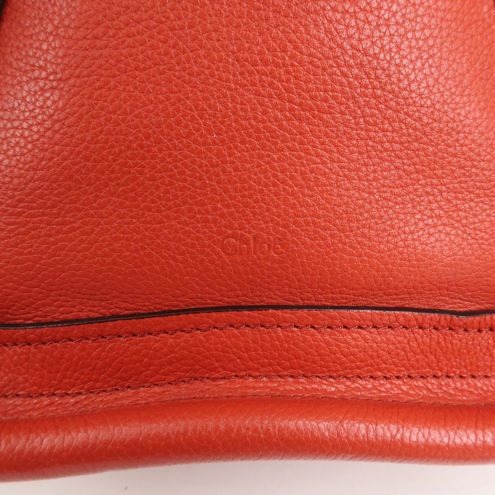 Chloe Paraty Leather 2Way Bag Shoulder Bag Hand Bag Red 031157