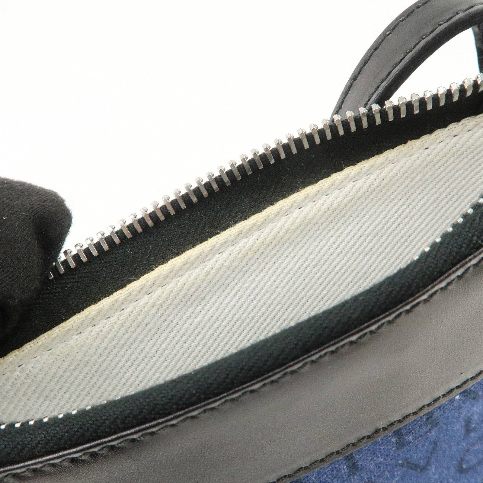 BVLGARI Logo Mania Denim Leather Shoulder Bag Crossbody Bag Blue