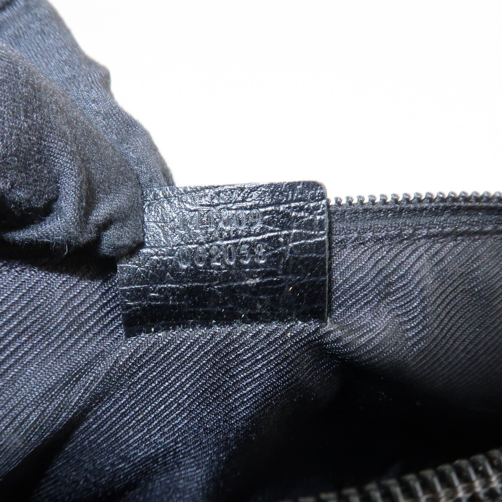 GUCCI Sherry Boat Bag GG Canvas Leather Hand Bag Black 141809