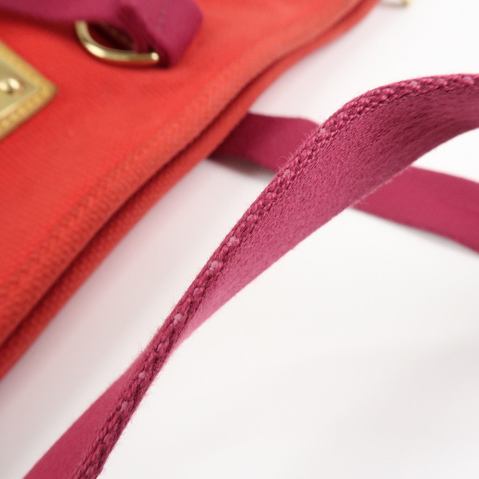 Louis Vuitton Antigua Cabas GM Canvas Shoulder Bag Rouge M40031 Used