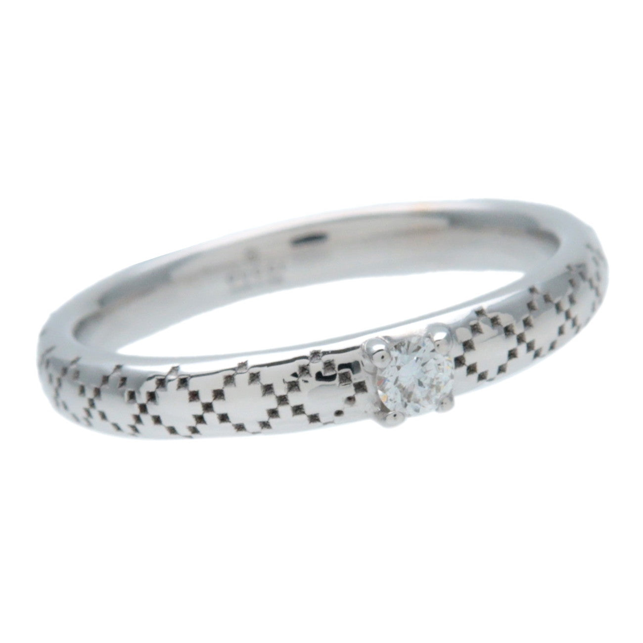 GUCCI Diamantissima 1P Diamond Ring K18WG 750 White Gold #7 US4