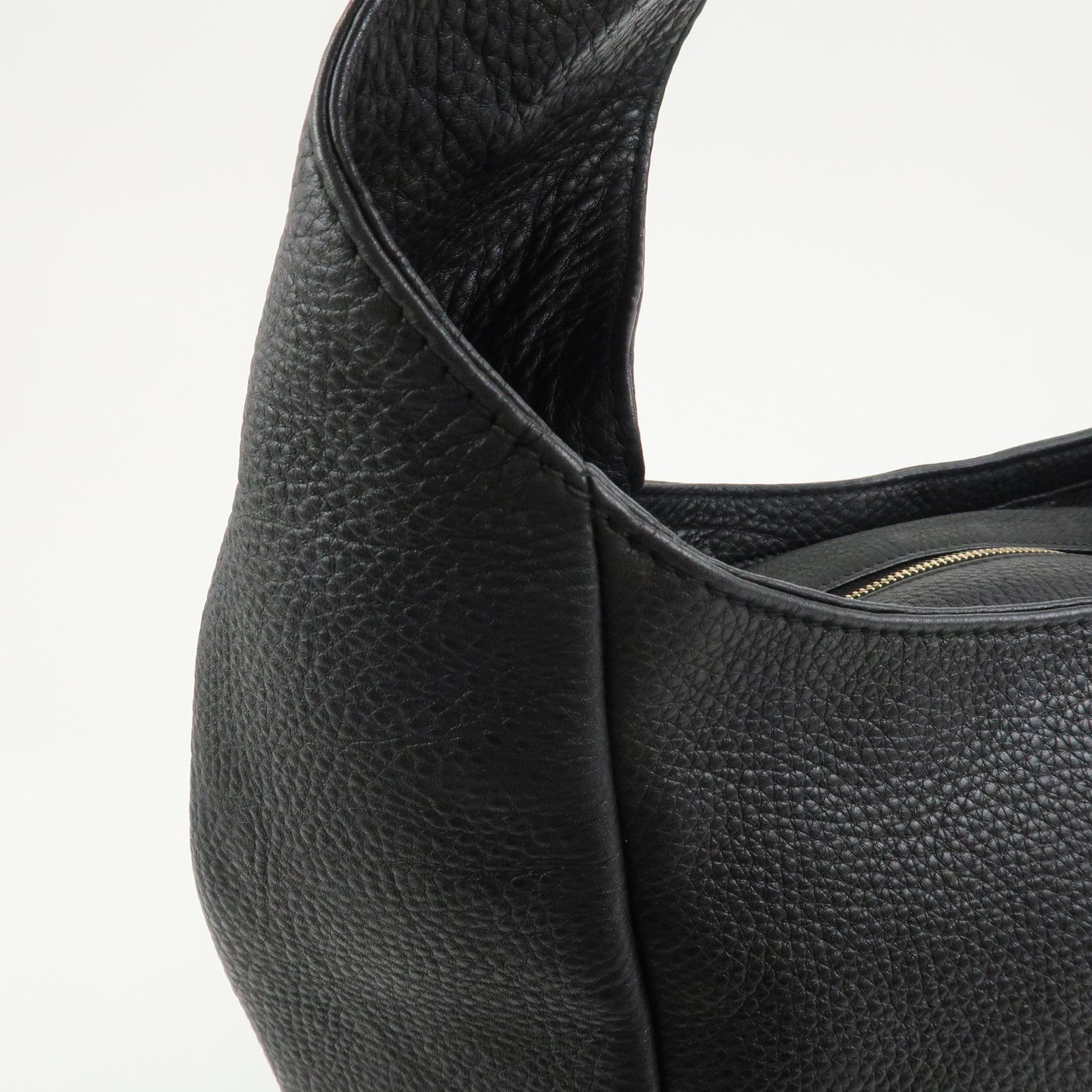 GUCCI Greenwich Logo Leather Shoulder Bag Hand Bag Black 257050