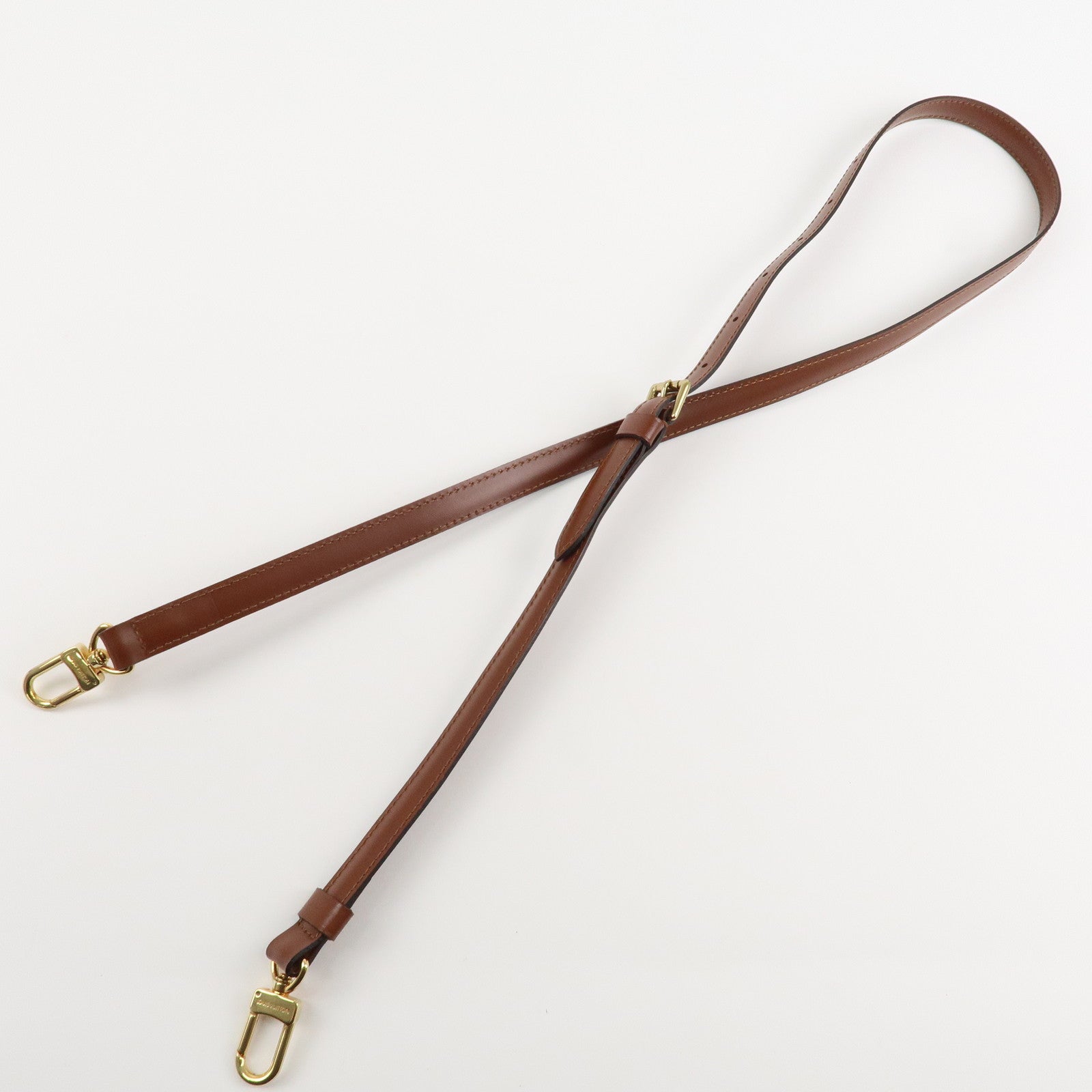 Louis Vuitton Adjustable Leather Shoulder Strap Brown 120cm Used