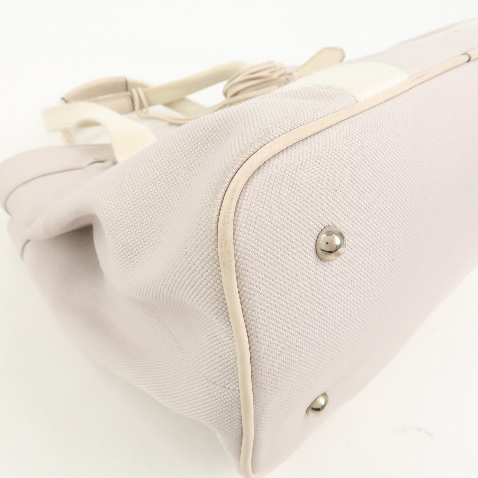 LOEWE Anagram Logo Canvas 2WAY Bag Shoulder Bag Hand Bag Gray