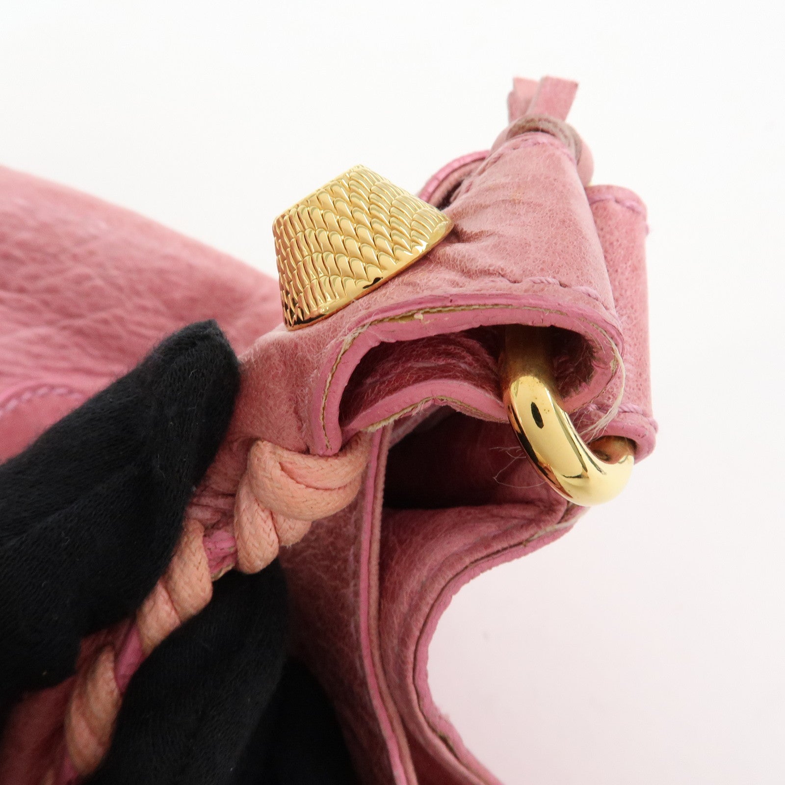 BALENCIAGA Giant 21 Bucket Bag Leather Shoulder Bag Pink 192913
