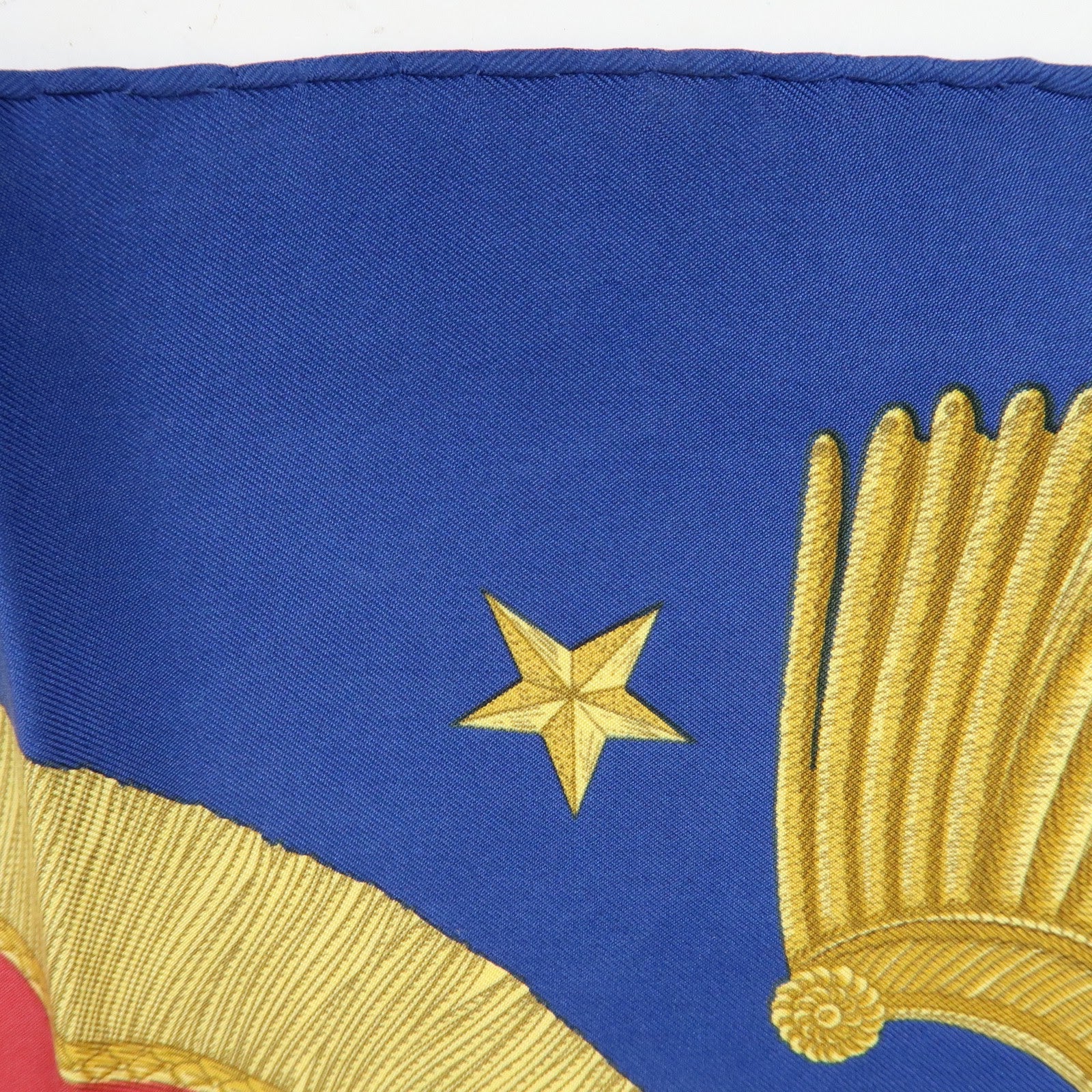HERMES Carre 90 Silk 100% Scarf Poste et Cavalerie Blue Yellow Red