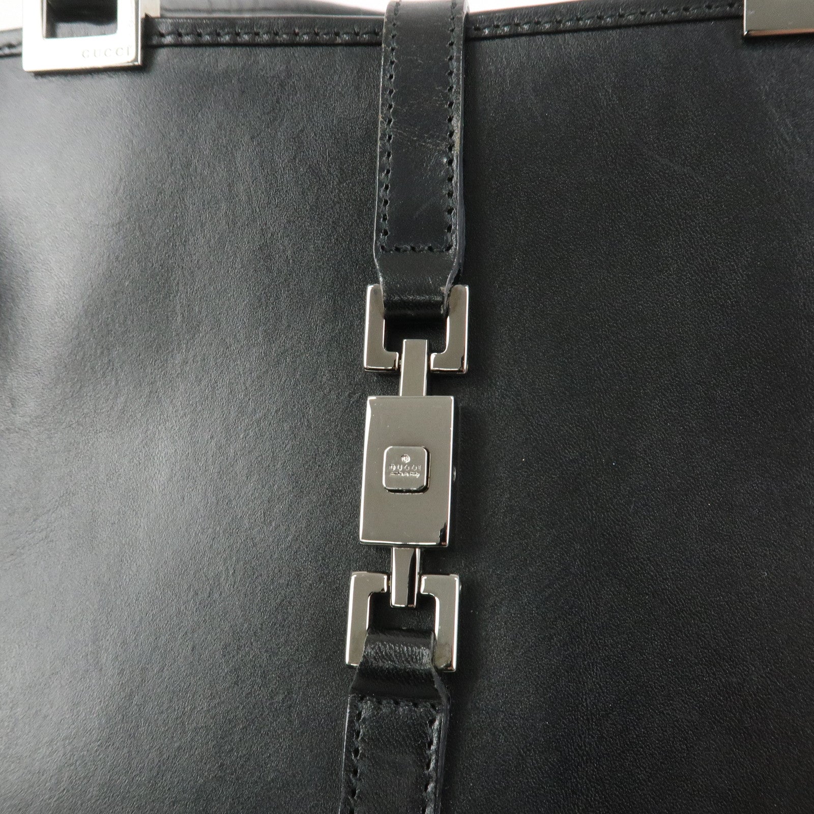 GUCCI Jackie Leather Shoulder Bag Hand Bag Black 002・1065