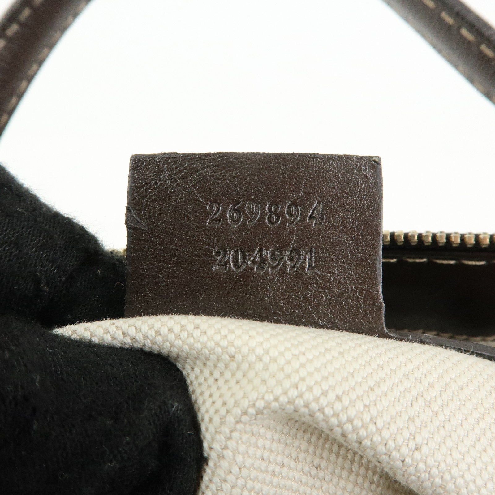 GUCCI Mayfair GG Canvas Leather Hand Bag Beige Brown 269894