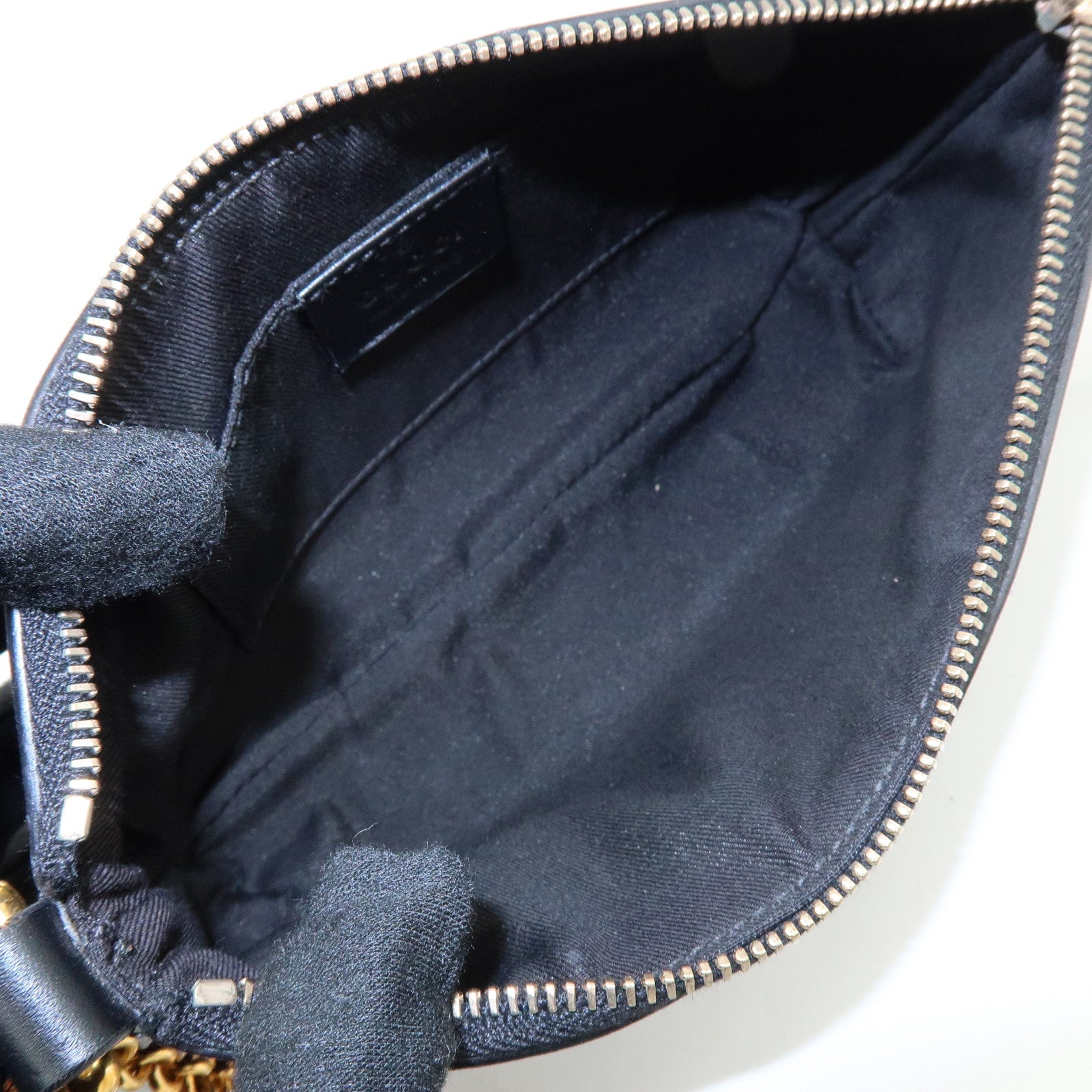 GUCCI Bamboo Guccissima Leather Clutch Bag Pouch Black 159913