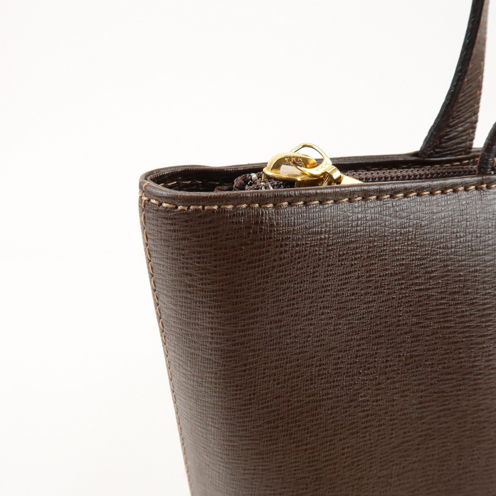 BURBERRY Logo Leather Tote Bag Shoulder Bag Brown