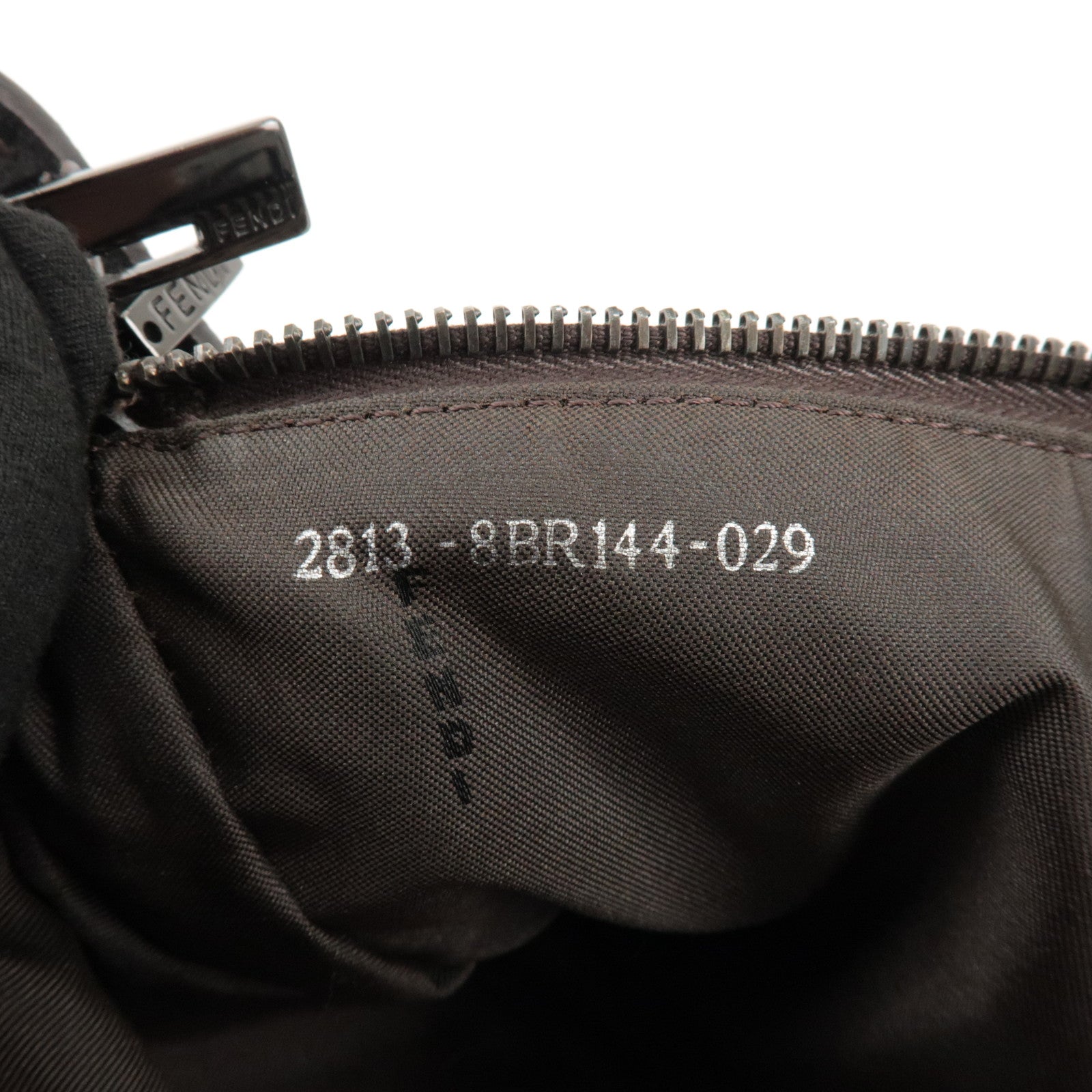 FENDI Zucchino Canvas Leather Shoulder Bag Hand Bag Brown 8BR144 Used