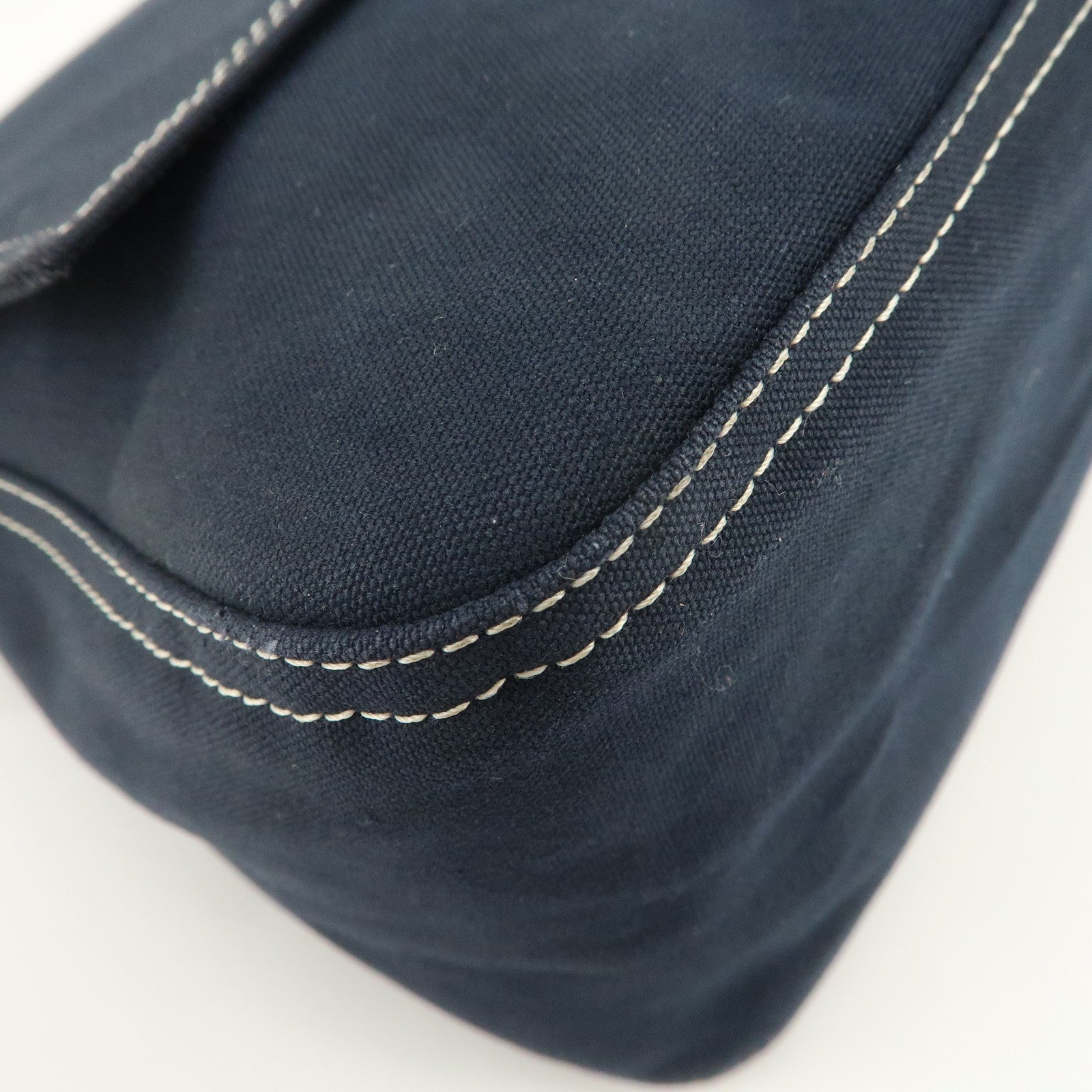 FENDI Mamma Baguette Canvas Shoulder Bag Dark Navy 26325