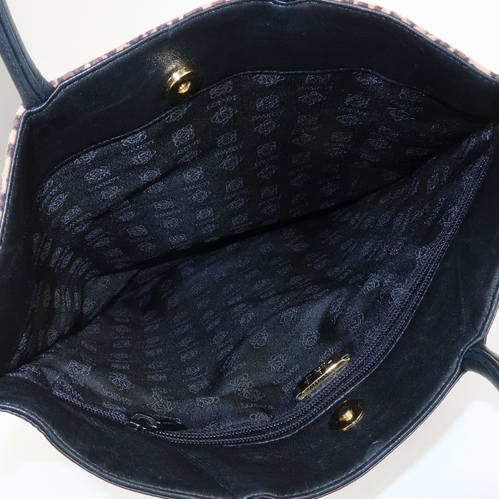 LOEWE Anagram Leather Tote Bag Leopard Black