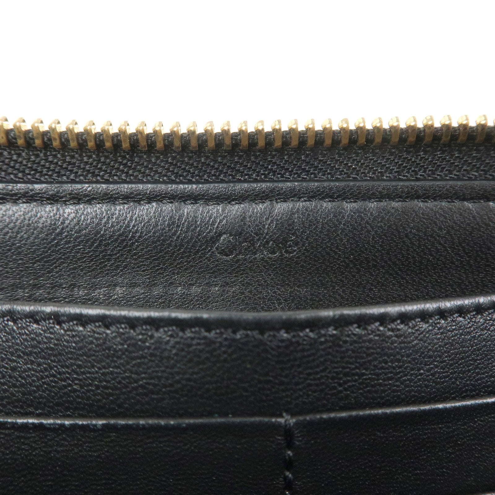 Chloe Marcie Leather Zippy Long Wallet Black