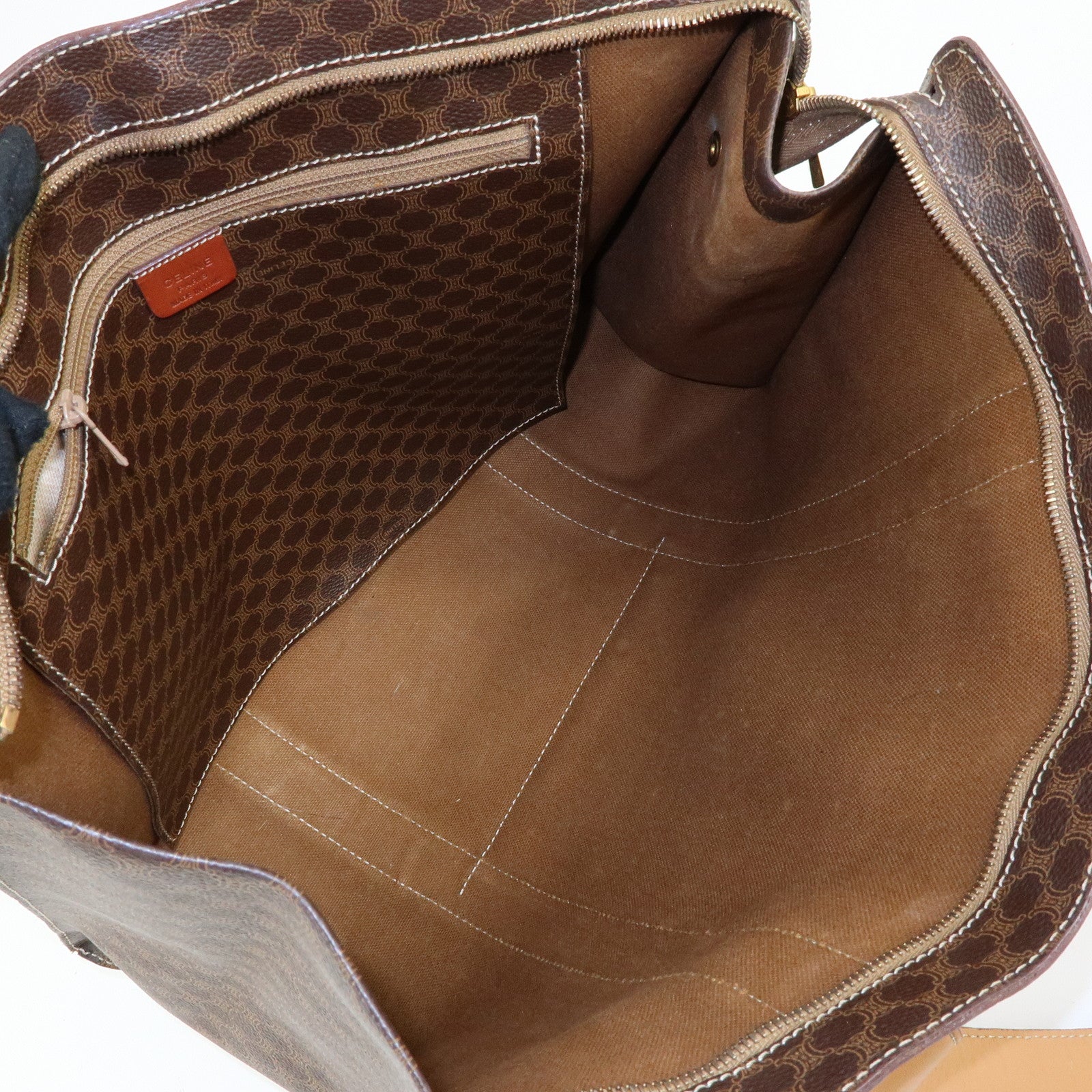 CELINE Macadam PVC Leather Tote Bag Shoulder Bag Brown