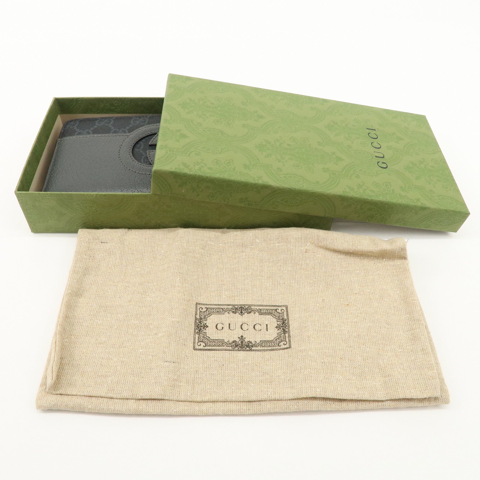 GUCCI Interlocking G GG Supreme Leather Round Zippy Wallet 701423 Used