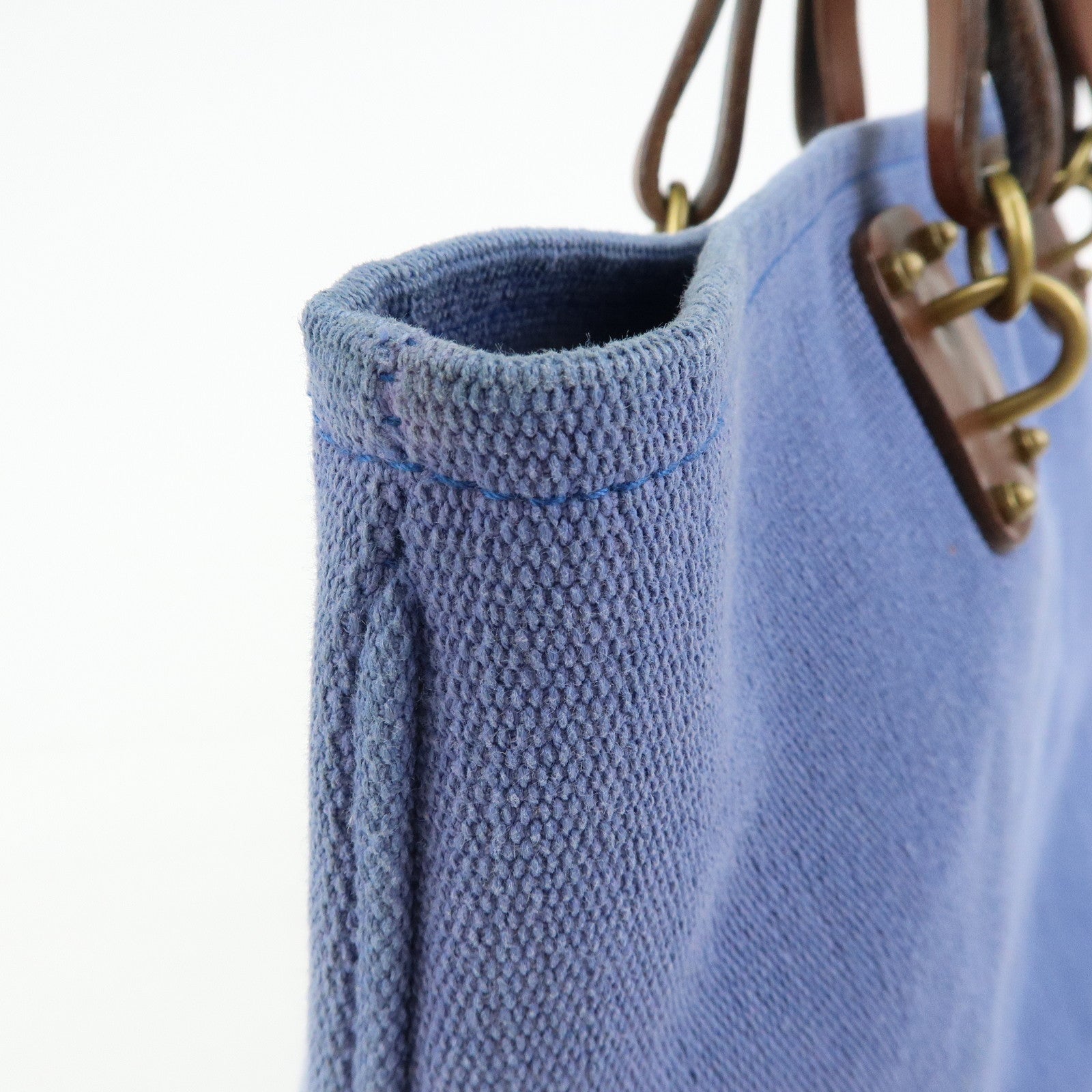 BOTTEGA VENETA Canvas Leather Tote Bag Shoulder Bag Blue 170045