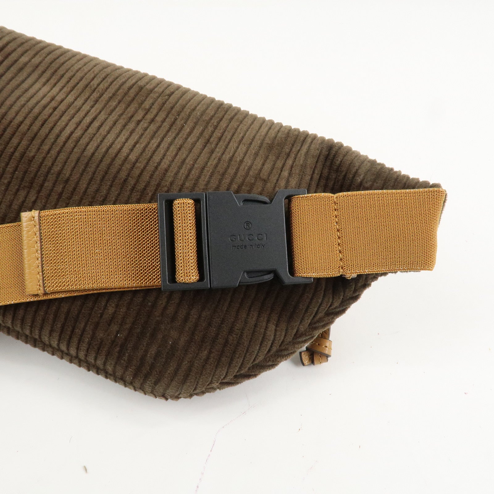 GUCCI Children's Corduroy Body Bag Waist Bag Brown Khaki 502095 Used