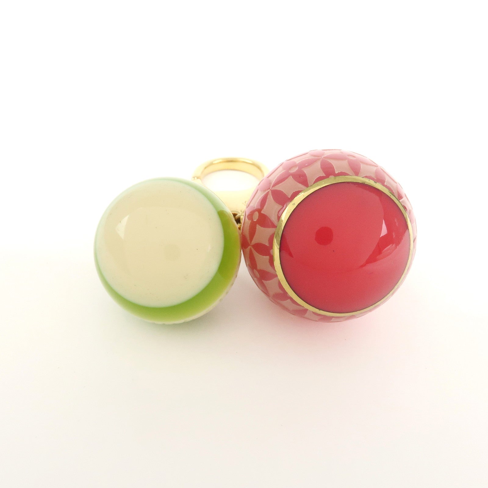 Louis Vuitton Bijoux Sac Mini Lin Bag Charm Pink Green Gold M95507 Used