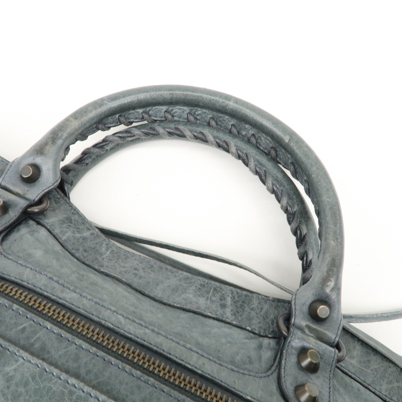 BALENCIAGA The First Leather 2Way Bag Shoulder Bag Gray 103208 Used