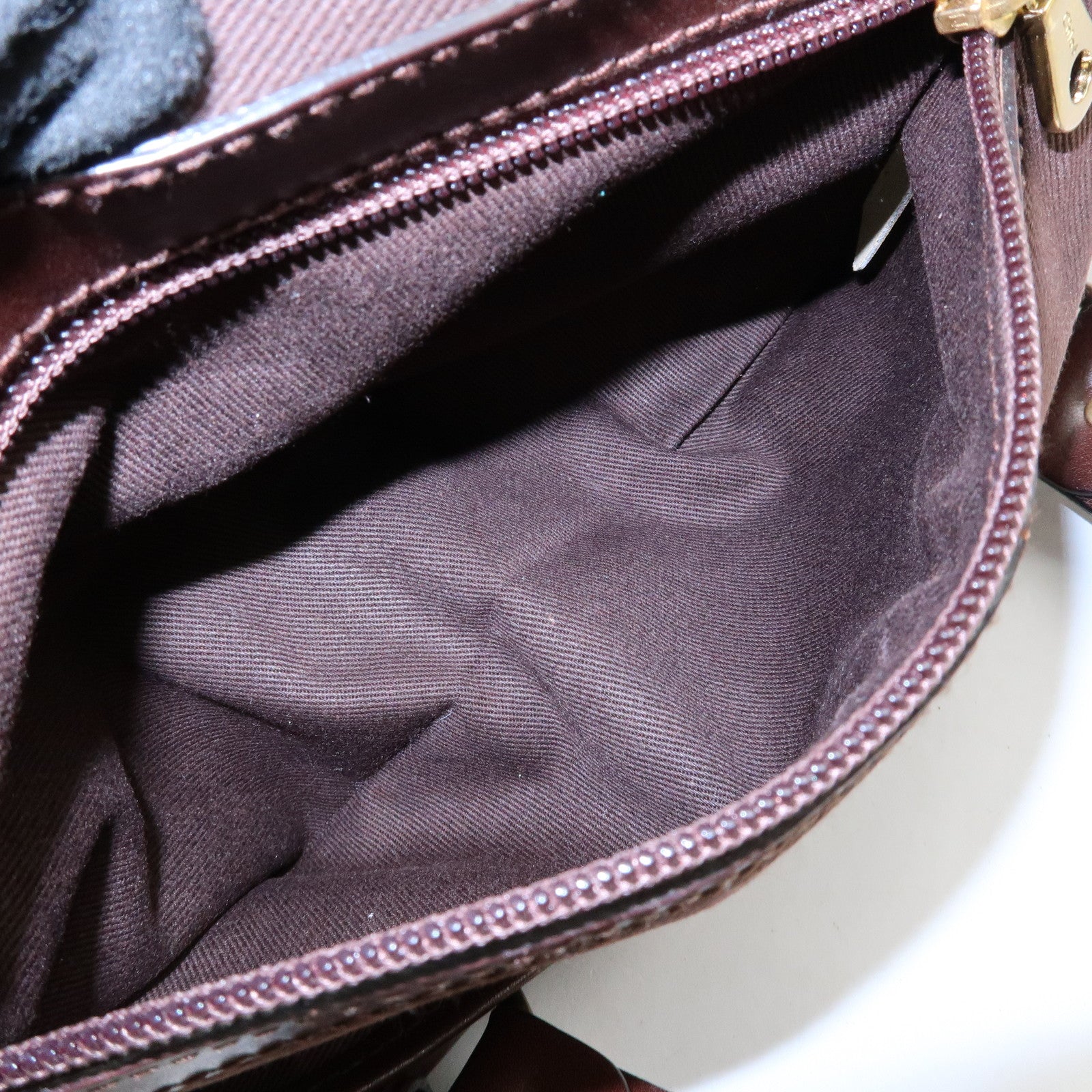Chloe Kerala Canvas Leather Boston Bag Hand Bag Brown