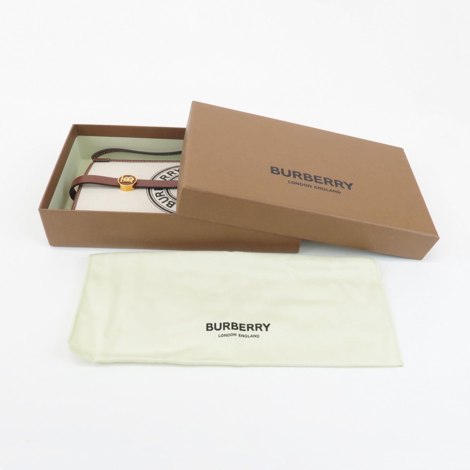 BURBERRY ANNE Phone CB Canvas Leather Smart Phone Shoulder Bag