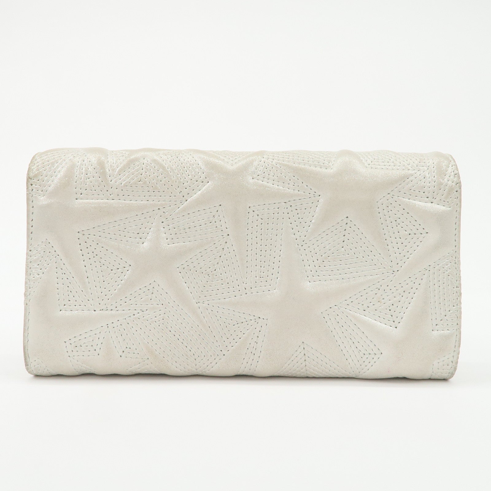 CHANEL Lamb Skin Star Embossed Flap Long Wallet 2017 Limited A70097