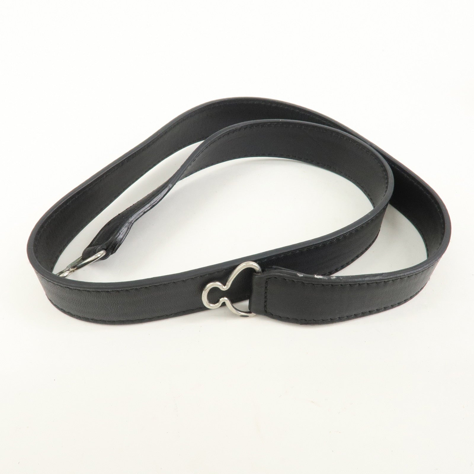 Ferragamo Gancini Leather 2Way Bag Hand Bag Shoulder Bag Black