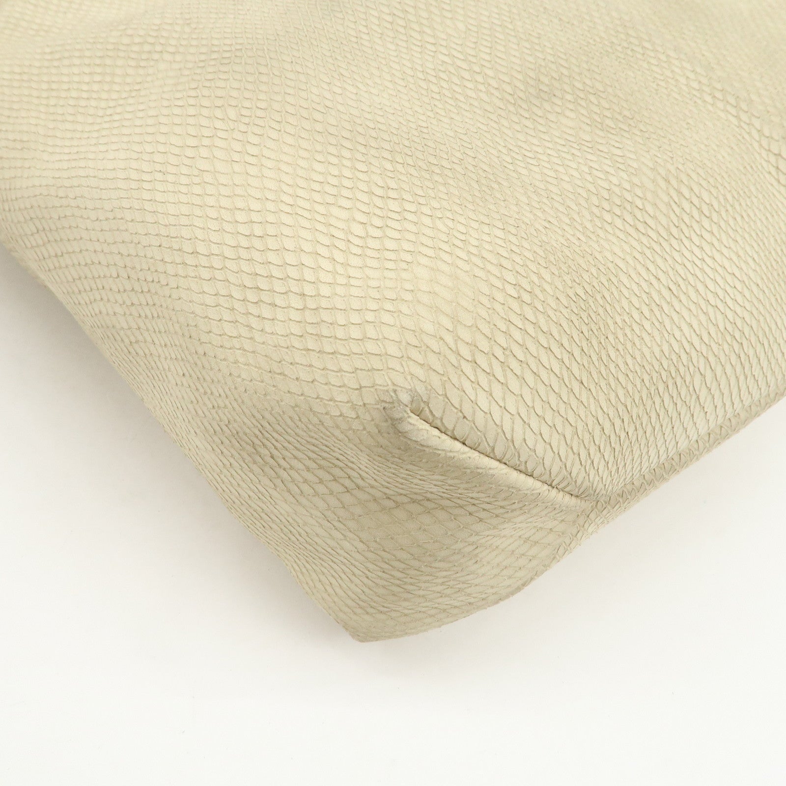 LOEWE Leather Shoulder Bag Hand Bag Ivory Gold Hardware