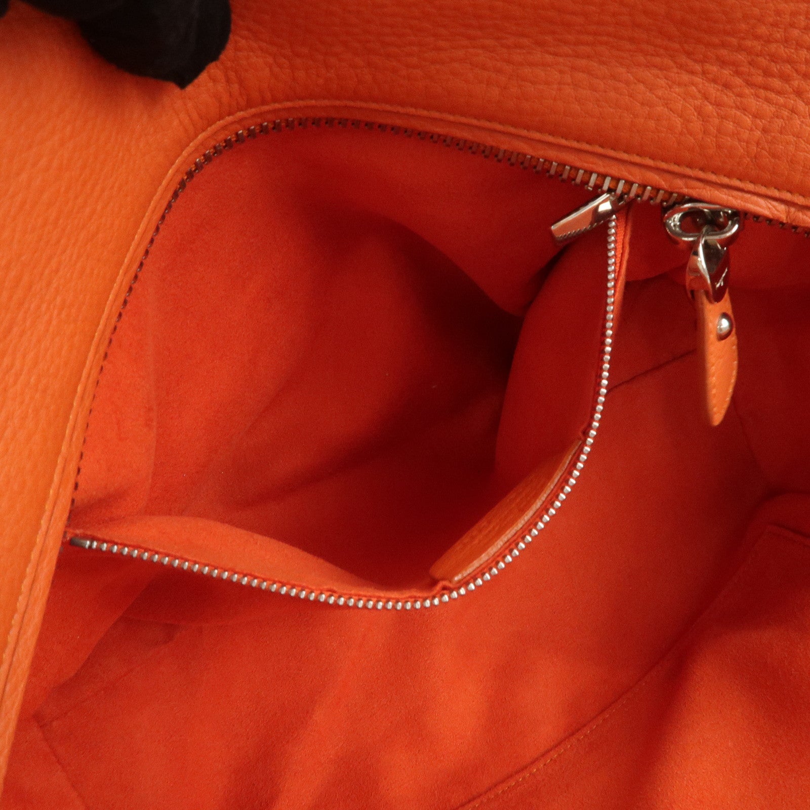 Ferragamo Gancini Leather Tote Bag Hand Bag SHouder Bag Orange
