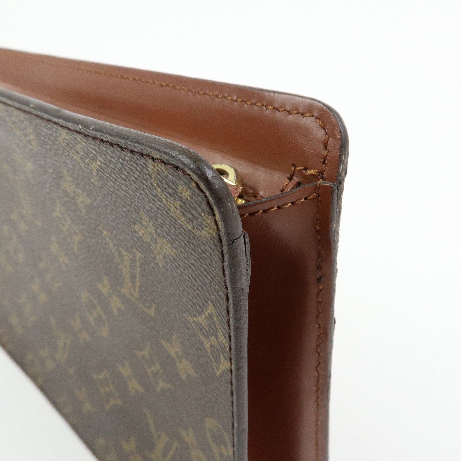 Louis Vuitton Monogram Pochette Homme Clutch Bag Brown M51795