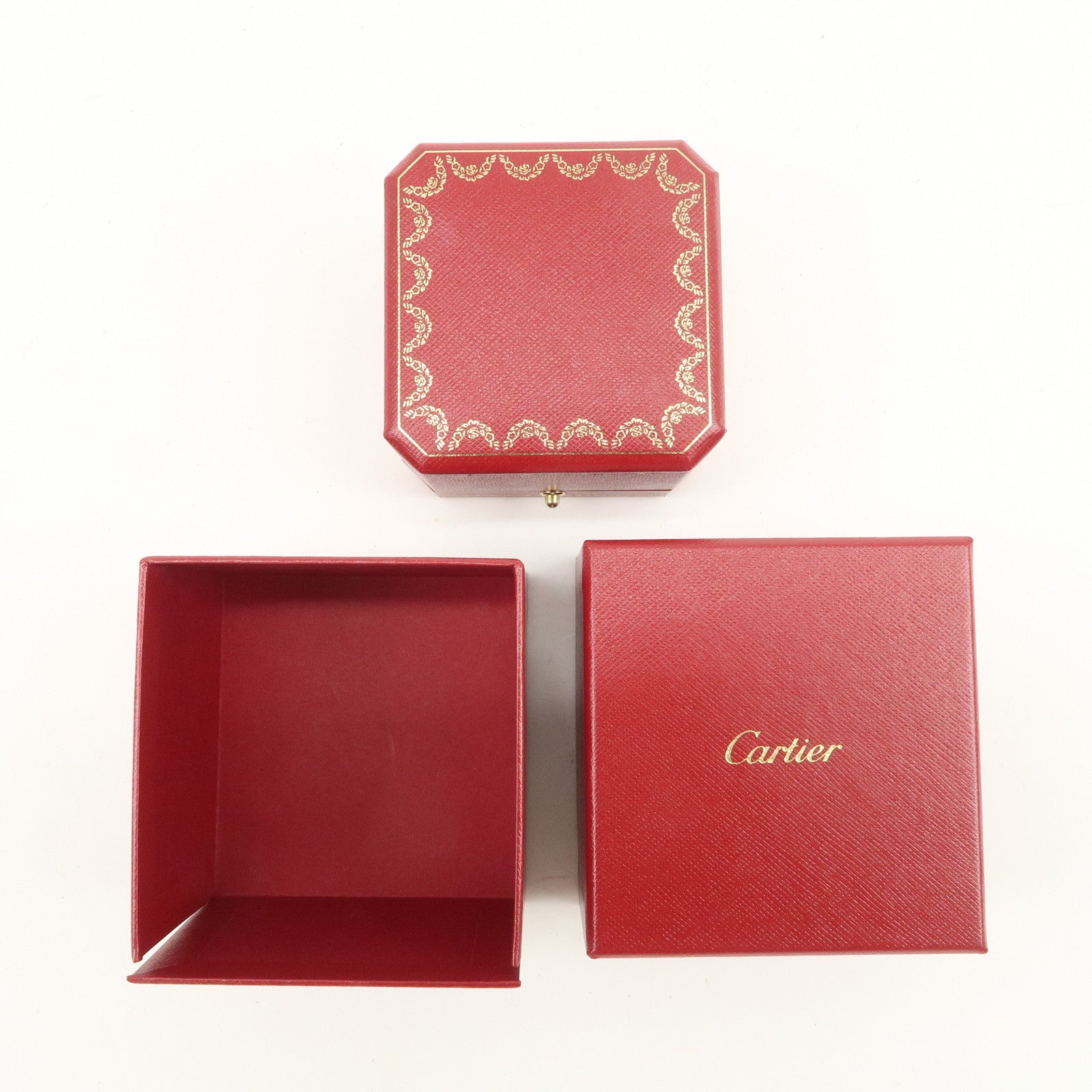 Cartier Set of 2 Jewelry Box Ring Box Display Box Red