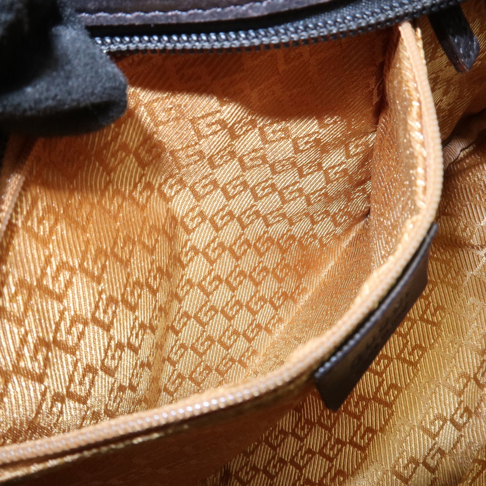 GUCCI Bamboo Suede Leather Hand Bag Dark Brown 002.1084