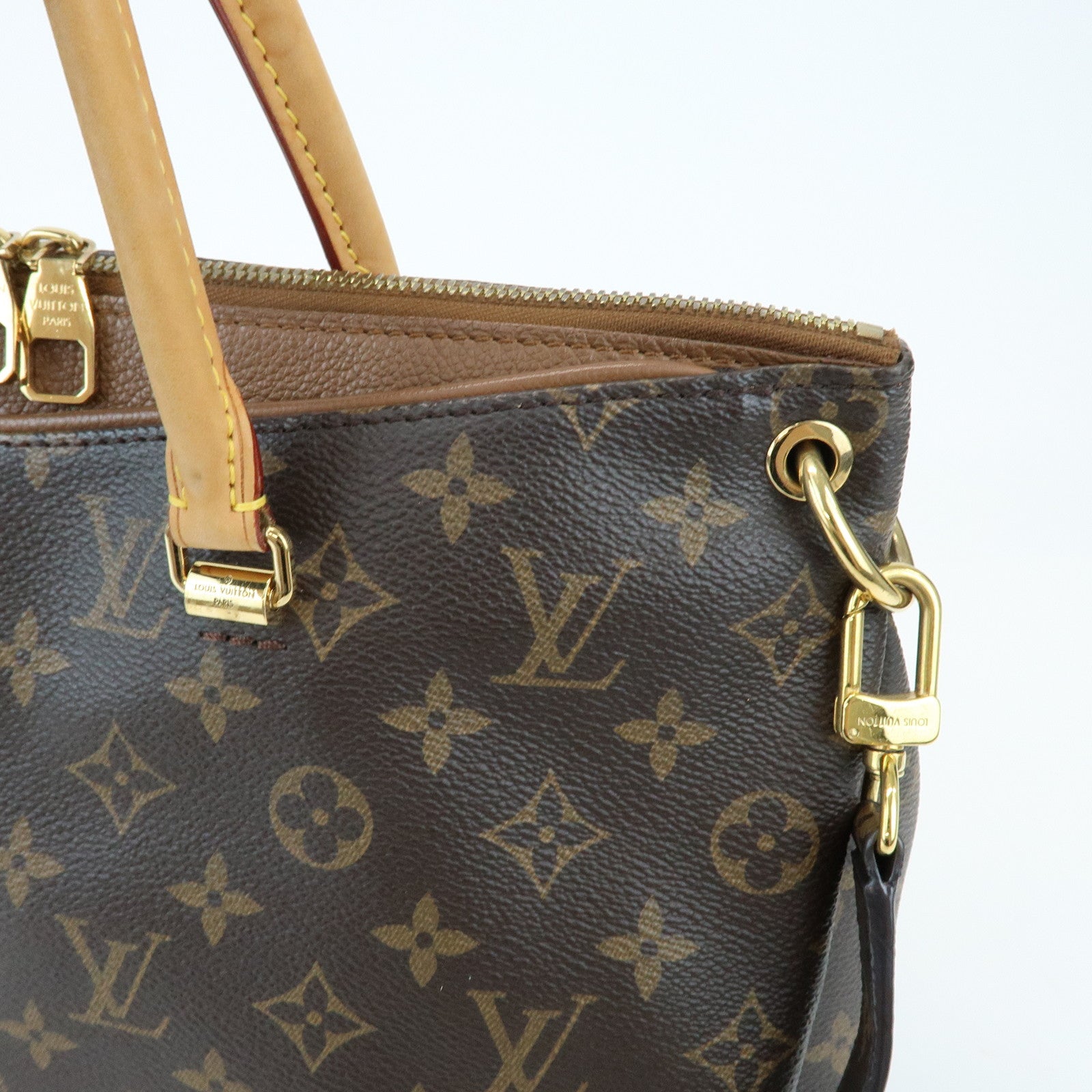 Louis Vuitton Monogram Pallas Hand Bag Shoulder Bag Avana M40907