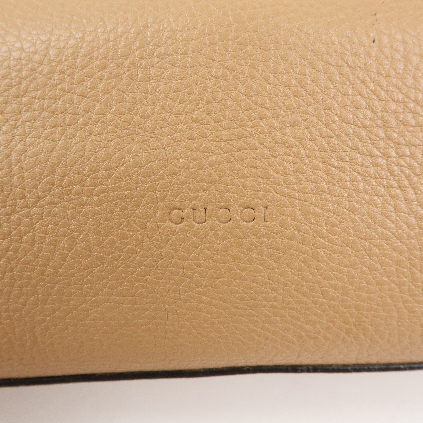GUCCI Bamboo Daily Leather 2Way Bag Hand Shoulder Bag Beige 370830