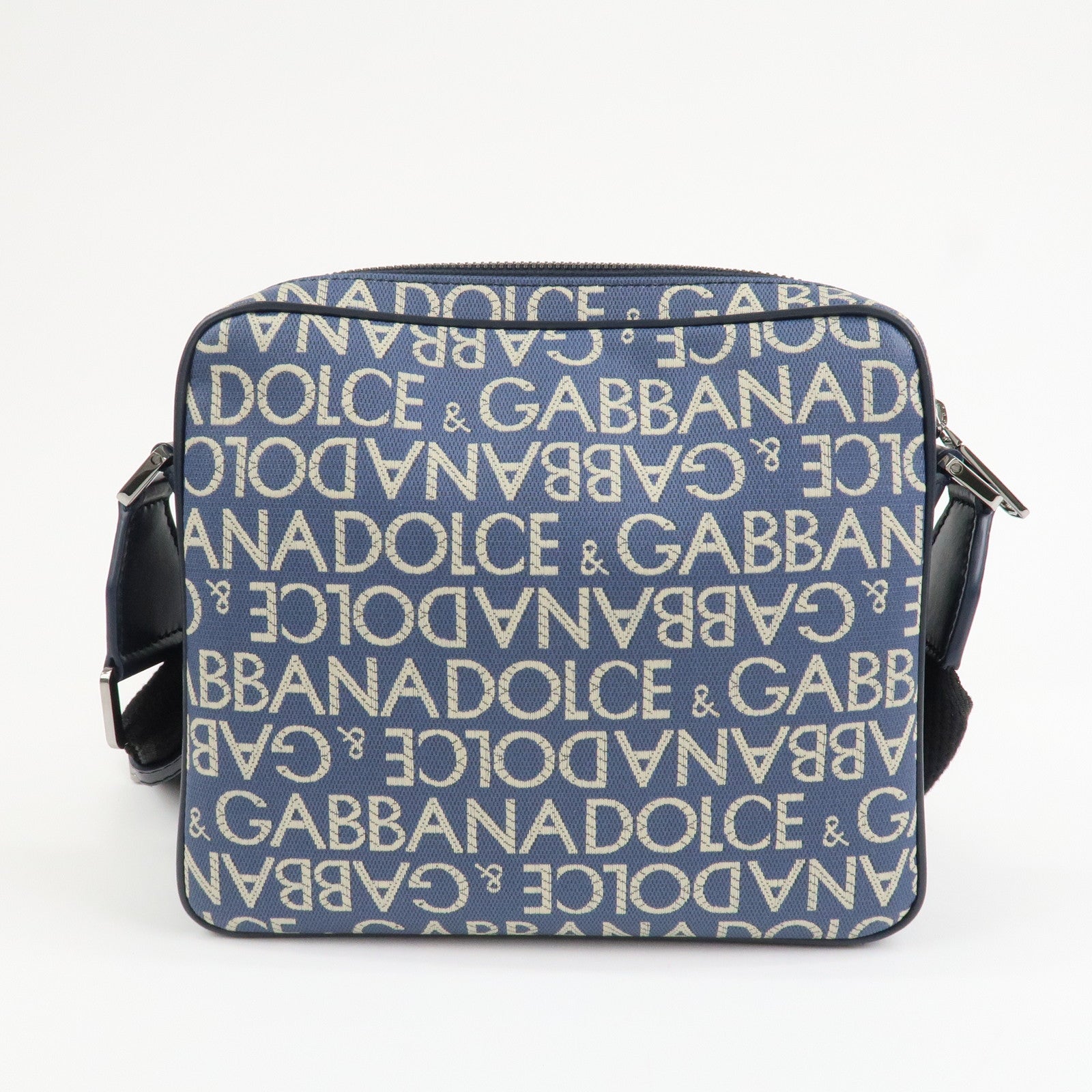 Dolce&Gabbana Canvas PVC Leather Shoulder Bag Navy