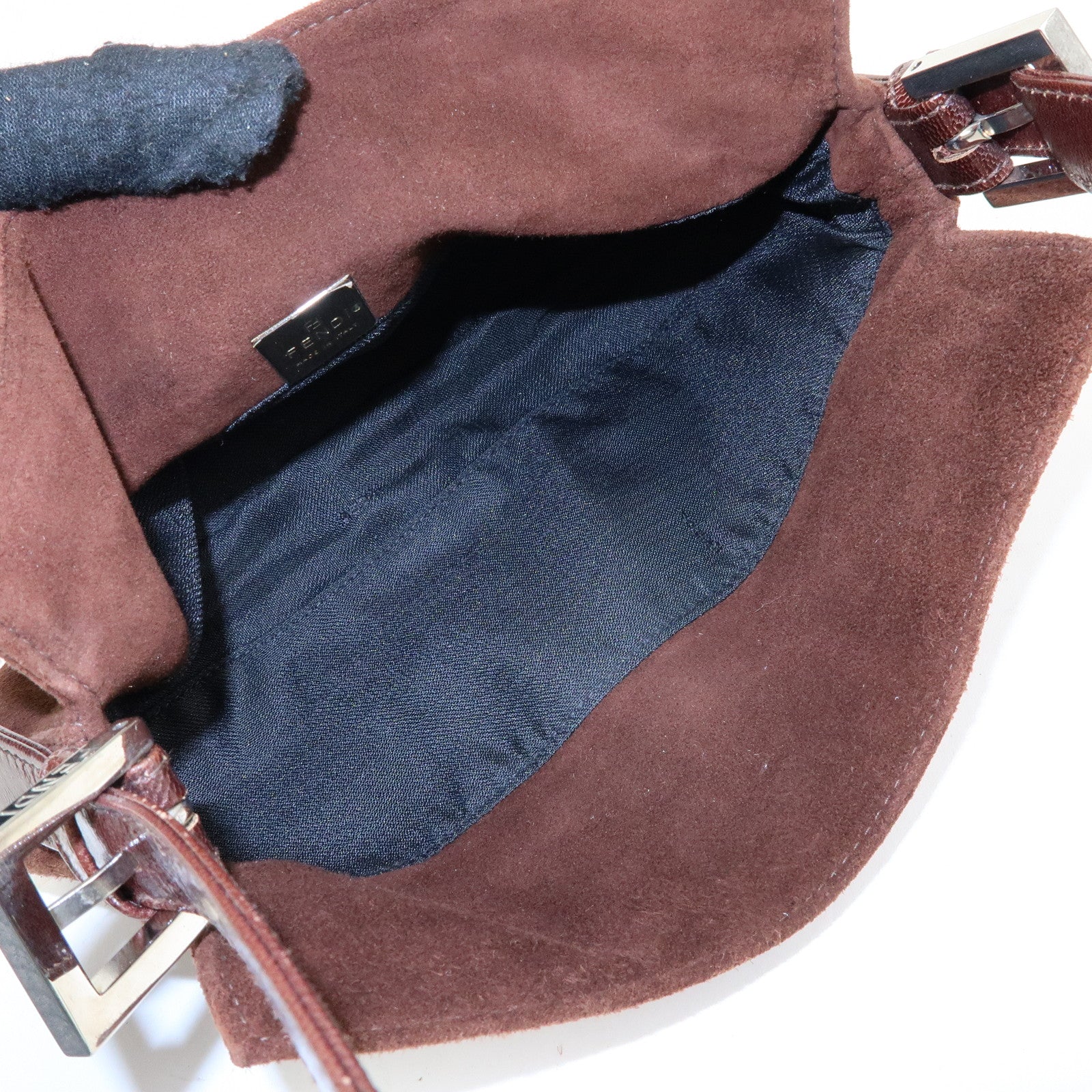 FENDI Suede Leather Shoulder Bag Hand Bag Brown 26568