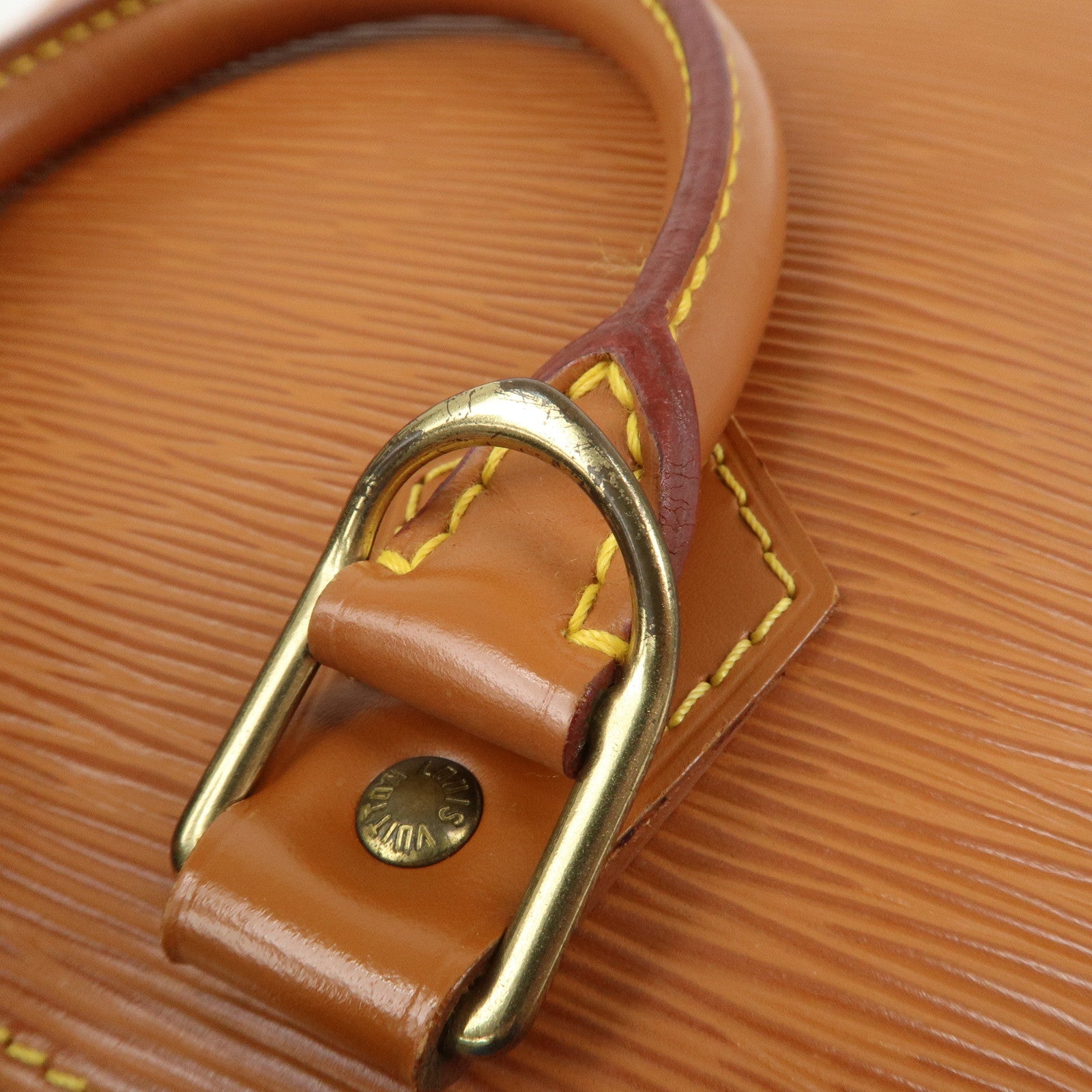 Louis Vuitton Epi Alma Hand Bag Zipang Gold M54148