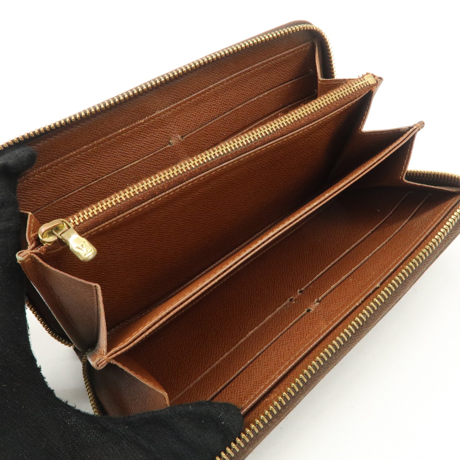 Louis Vuitton Set of 2 Monogram Canvas Round Zippy Long Wallet M60017 Used