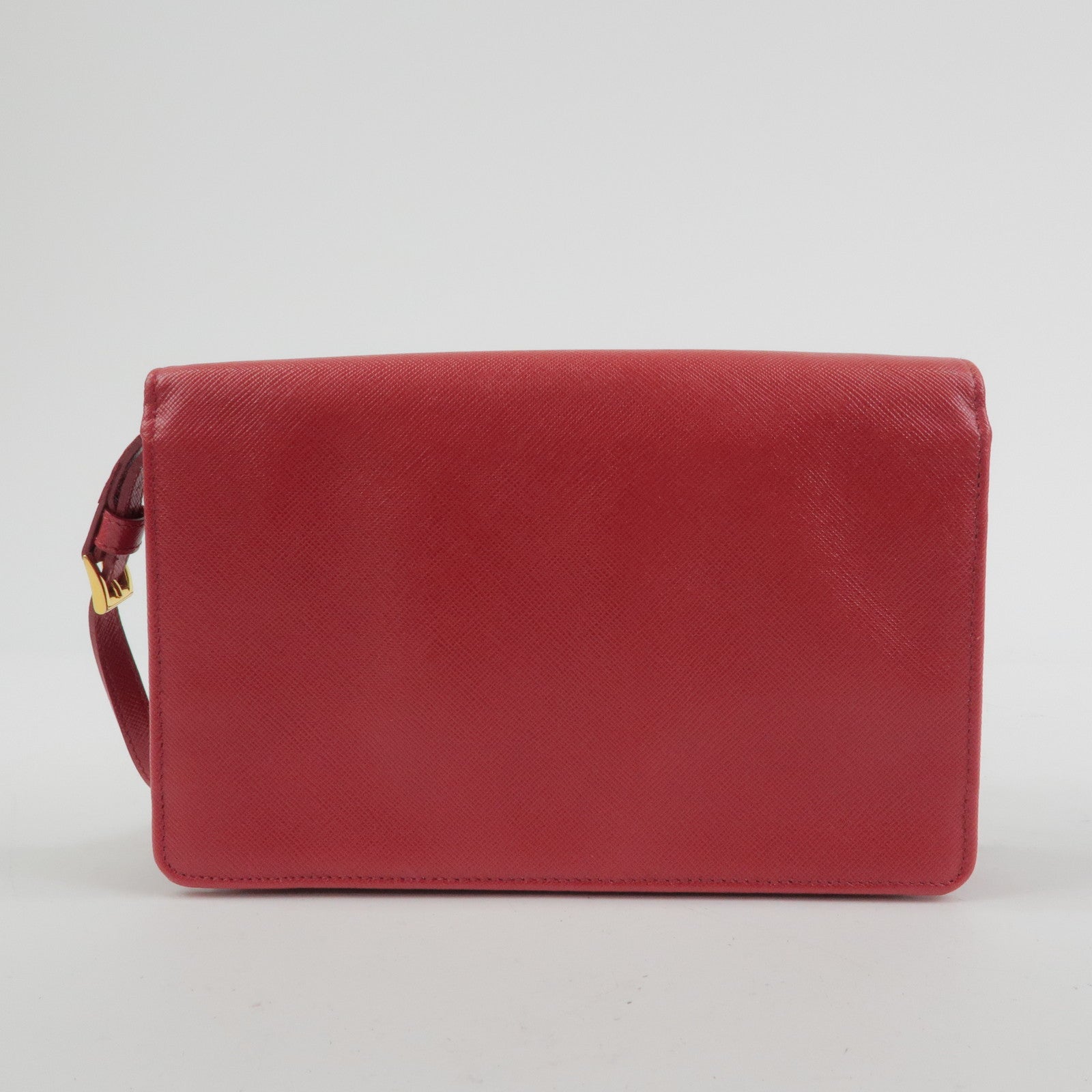 PRADA Saffiano Leather Shoulder Bag Crossbody Bag Red 1M1361