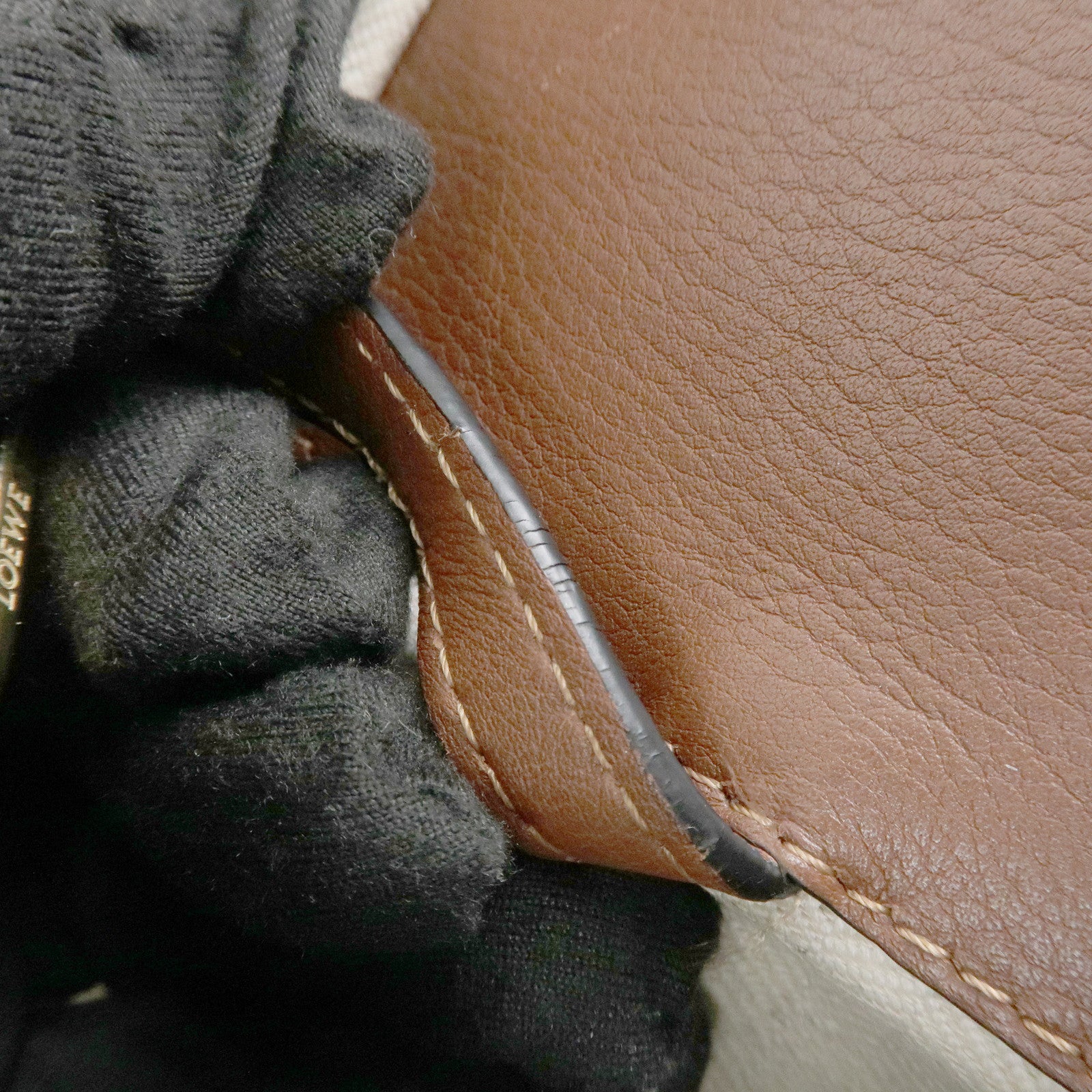 LOEWE Anagram Leather Hammock Small Shoulder Bag Brown Used