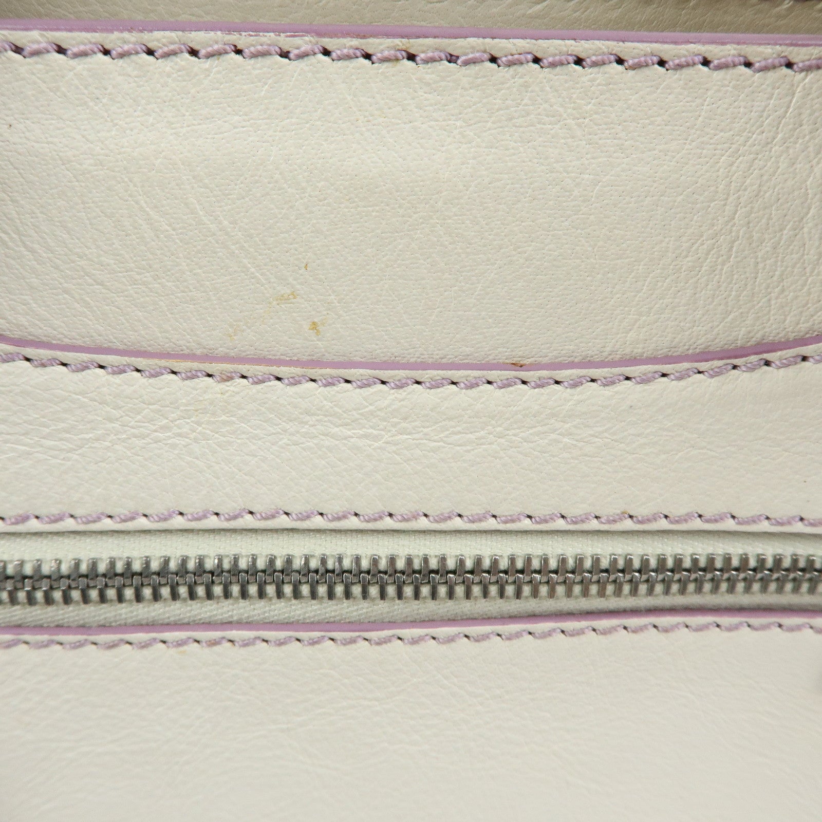 CELINE Macadam Leather Boogie Bag Hand Bag Tote Bag White Purple