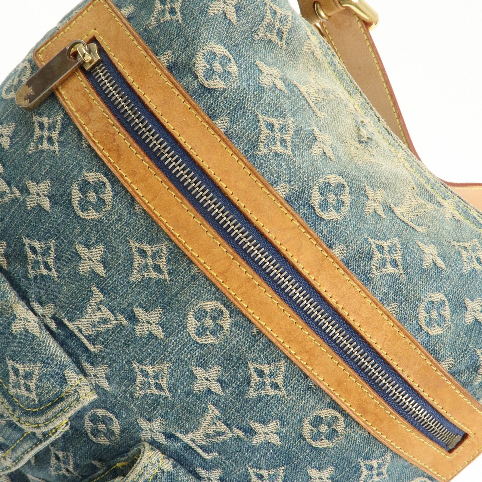 Louis Vuitton Monogram Denim Baggy GM Shoulder Bag Blue M95048