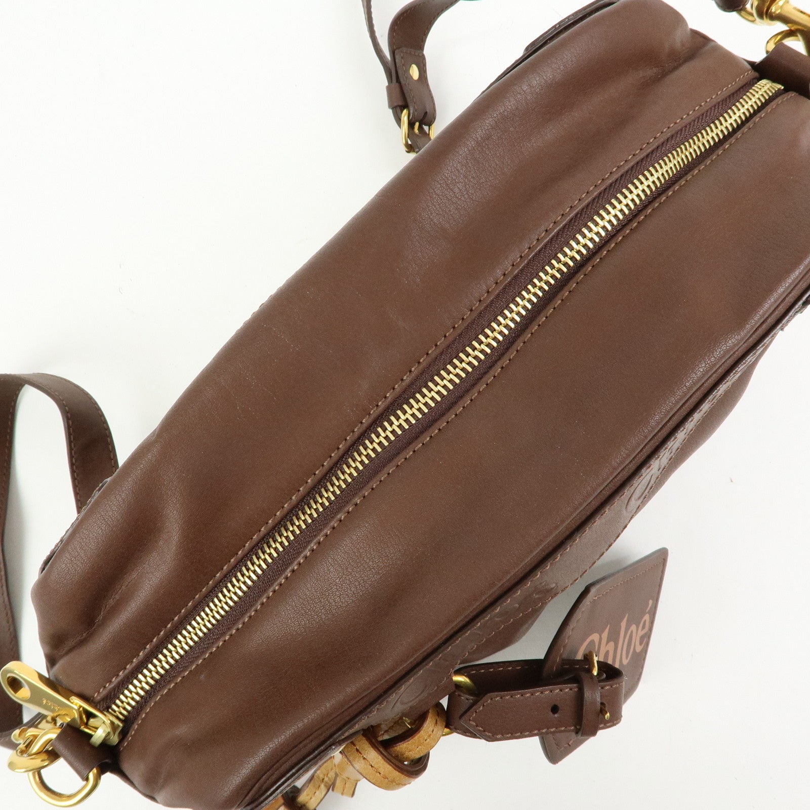 Chloe Eden Leather Shoulder Bag Crossbody Bag Tassel Dark Brown